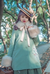 Surface Spell -I Don't Want To Be Anne of Green Gables- Vintage Classic Embroidery A-line Shaped Lolita Winter Coat