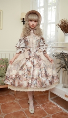 RabbernatDeer -The Psyche- Vintage Classic Lolita Collar JSK with Overskirt