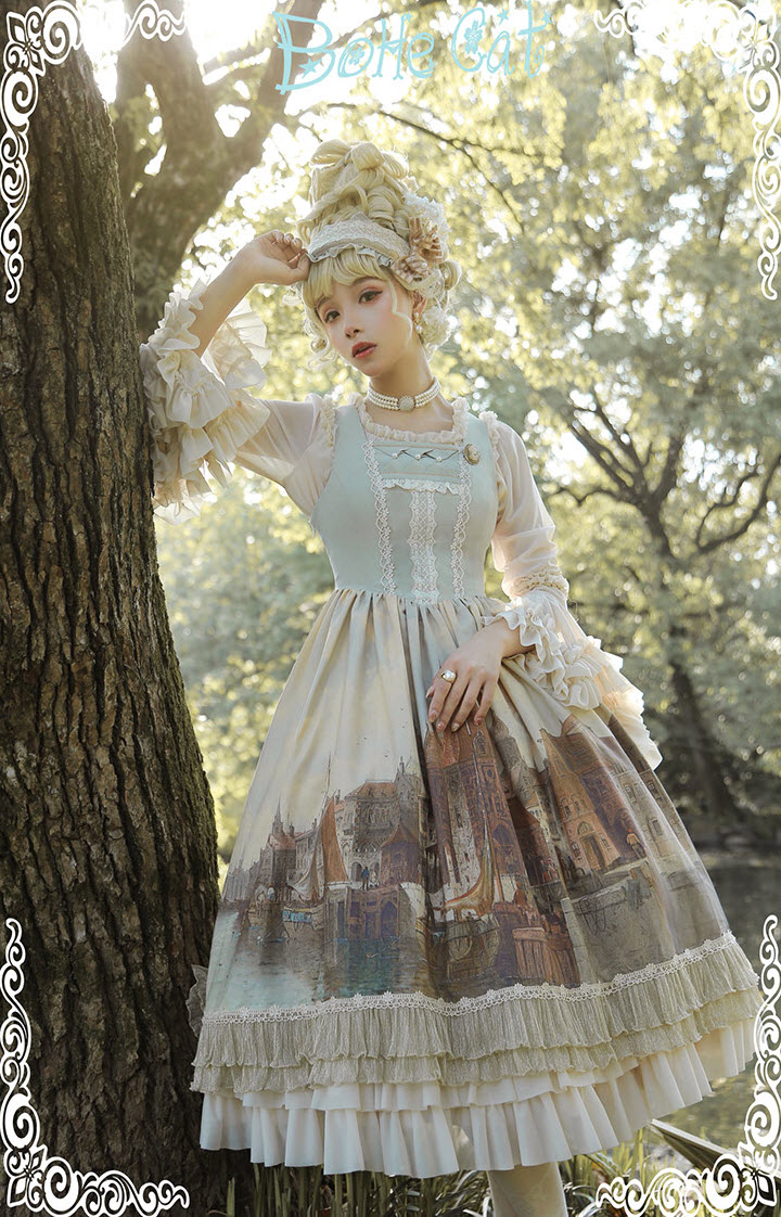 Bohe Cat -The Ancient City- Vintage Classic Lolita Jumper Dress