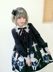 R-series -The Cats' Choir- Gothic Lolita Collar OP Dress