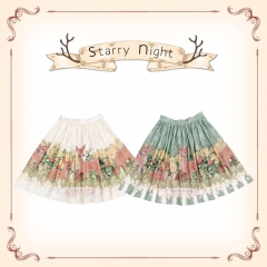 Starry Night -Snow Deers- Sweet Lolita Skirt
