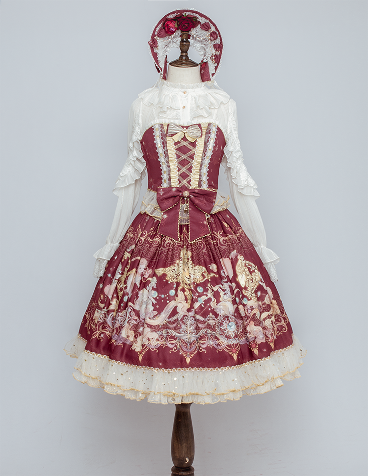 Arcadian Deer [Four Elements of Astrology - Fire Signs] Lolita Corset and Skirt (Shipping Date: In June)