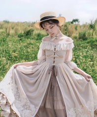Jewelry in Sunrise -Days to Remember- Vintage Classic Lolita OP Dress