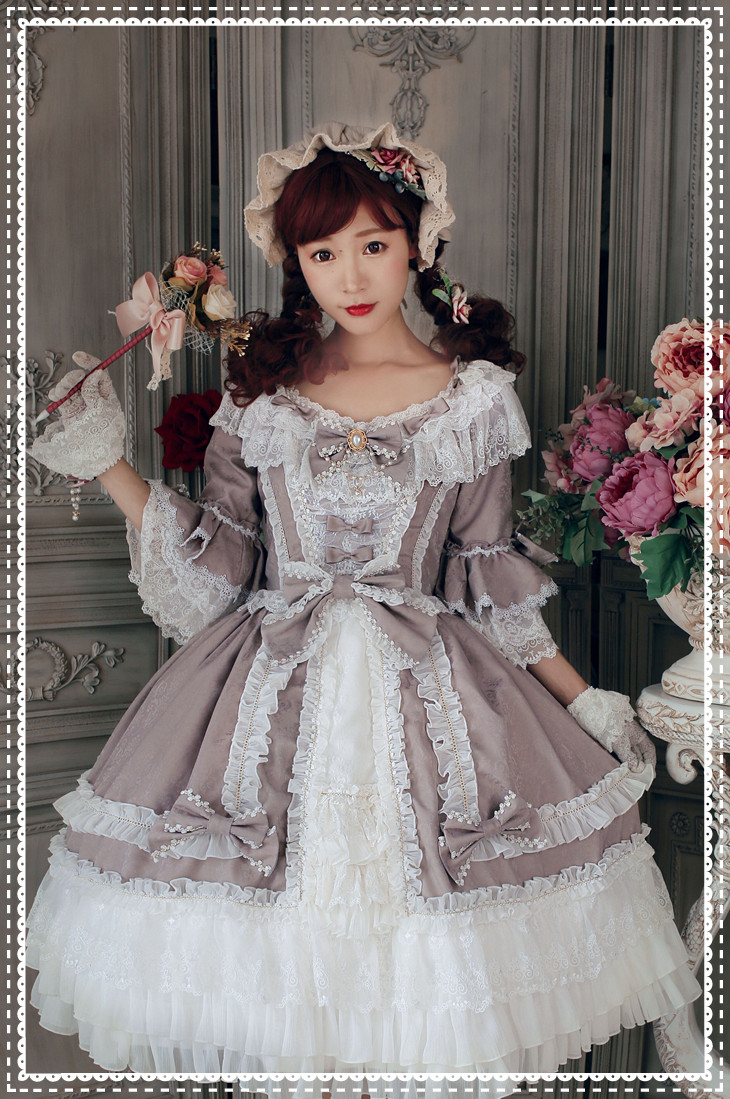 Hinana -Moira- Vintage Classic Lolita OP Dress (Short Version)