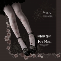 Red Maria -Spider and Rose- Gothic Lolita Tights