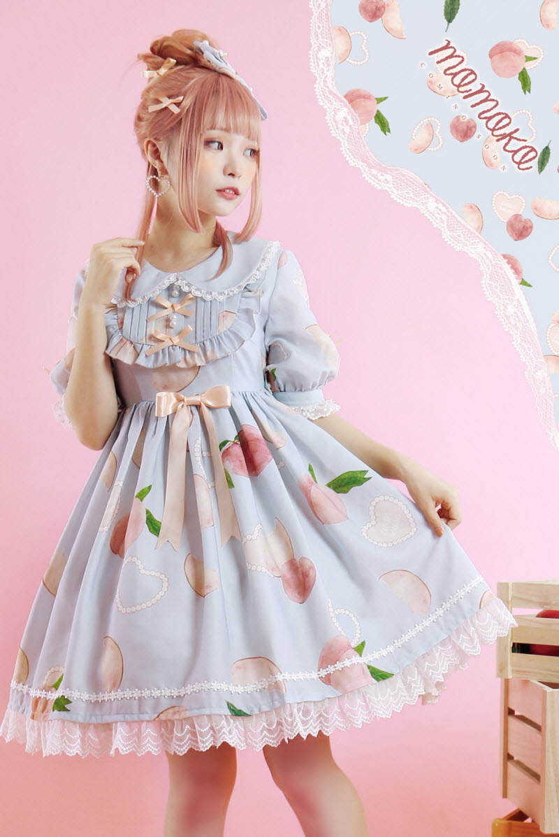 MOMOKO -Honey Peach- Sweet Lolita OP Dress