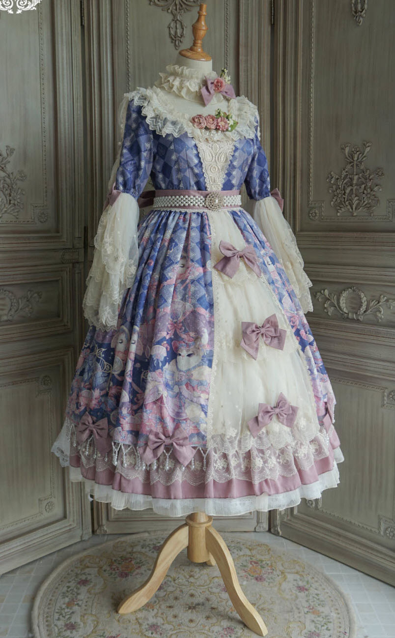 Miss Point -Elizabeth Meow- Vintage Classic Lolita OP Dress Version I