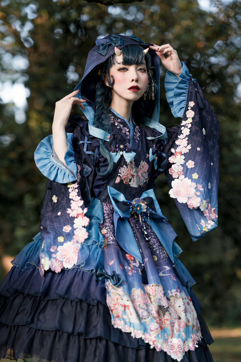 Sakya Lolita -The Wistaria Garden of the Cats- Wa Lolita Embroidered ...