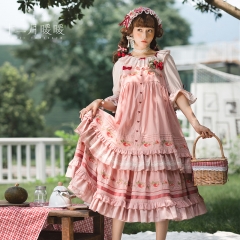 Nikki Tomorrow -Picking Strawberries- Vintage Classic Lolita Dress Set