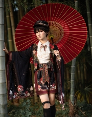 Fantastic Wind -Peony Garden- Wa Lolita Jacket, Skirt and Ouji Shorts Set