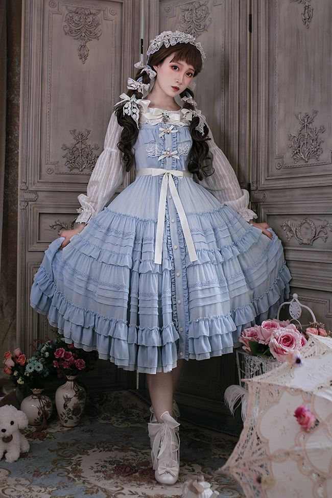 The Afternoon Garden Vintage Classic Lolita JSK, Skirt and Blouse