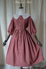 Akane & Alois -Red-Haired Ann- Lace Collar Vintage Classic Lolita OP Dress