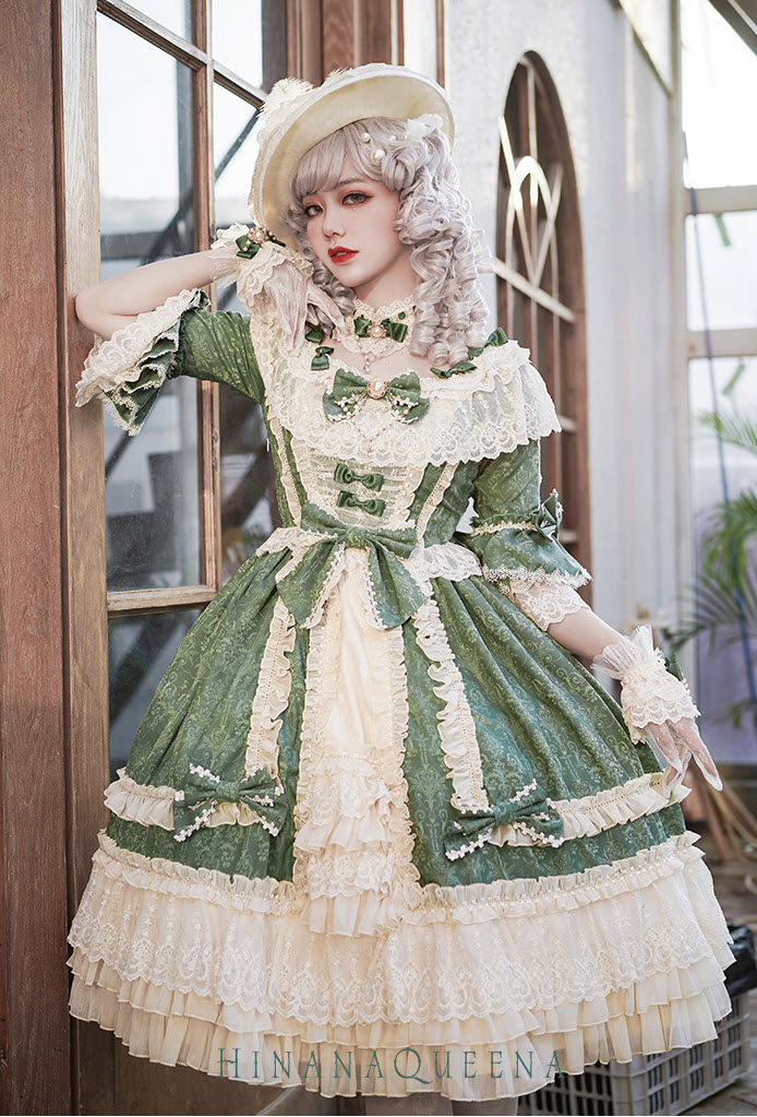 Hinana -Moira- Vintage Classic Lolita OP Dress (2018 Short Version)