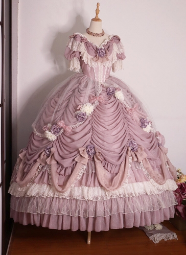 Henruiaita -The Romantic Rose- Lolita OP Dress Set (1 OP dress + 1 Headband)