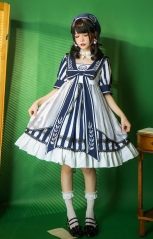 LingXi -Candy Academy- Sweet Sailor Lolita Embroidery OP Dress