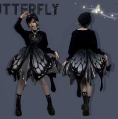 The Butterfly of the Night Gothic Lolita Steampunk Lolita Skirt