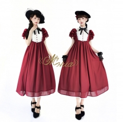 Unideer -Memory of Floria- Vintage Classic Lolita OP Dress (High Collar Version)
