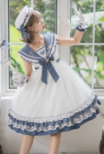 The Nine Songs -The Beautiful Shallow Sea- Sailor Lolita OP Dress