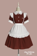 Lullaby -Cute Assistant- Lolita Headbow and Apron and Wristcuffs
