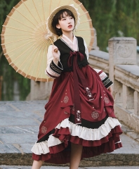 WithPuji -The Song of Magpie- Korean Style Lolita Top Wear and Jumper Dress Set