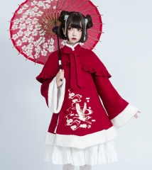 The Return of the Red-crowned Crane Qi Lolita Coat and Cape Set