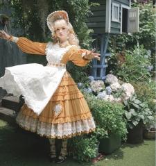 With Heart Pockets OP + Apron Set: ZJ Story -Ailisi 3.0- Vintage Classic Lolita OP Dress + Apron Set