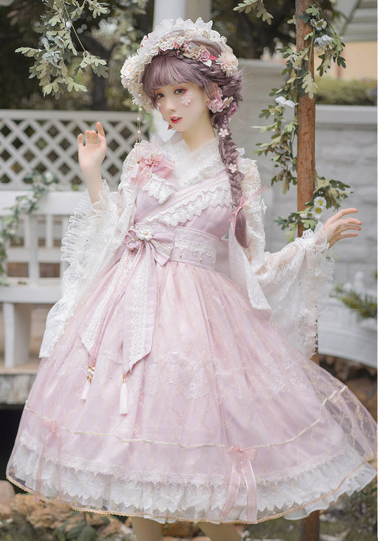 The Sweet Cherry Flowers Wa Lolita JSK and Its Matching Blouse