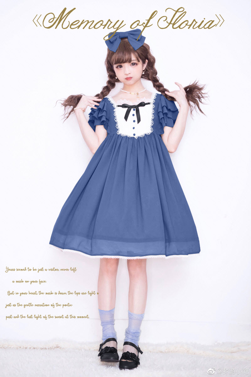 Unideer -Memory of Floria- Lolita OP Dress (Low Neckline Chiffon Fabric ...