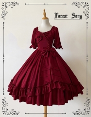 Forest Song -Love of Floria- Vintage Classic Lolita OP Dress (Unicolor Version)