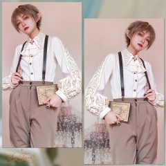 Sentaro Embroidered Pointed Collar Long Sleeves Ouji Lolita Blouse