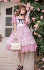 Unideer -Memory of Floria- Lolita OP Dress (Low Neckline Lace Fabric Version)