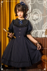 A Letter To Ancient Castle Striped Vintage Classic Lolita OP Dress