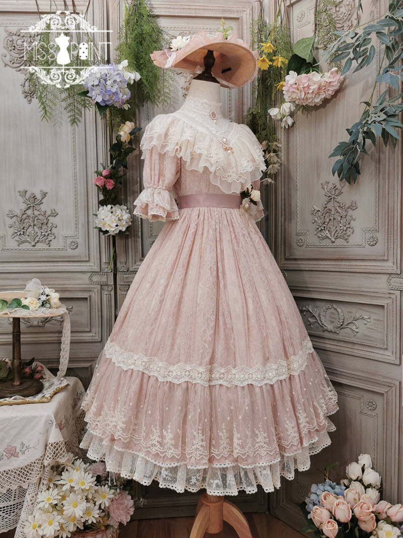 Miss Point -Banksiae and Rose- Short Sleeves Lolita OP Dress (Unicolor ...