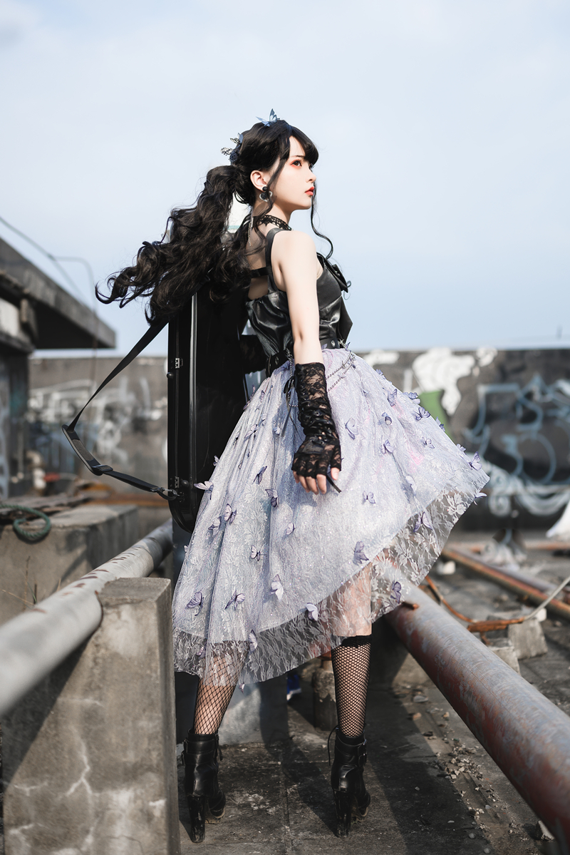 Krncrlo -Surrounded by Butterflies- Gothic Steampunk Lolita Jumper Dress