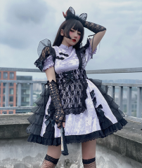 The Cat Maiden Qi Lolita OP Dress and Apron Set