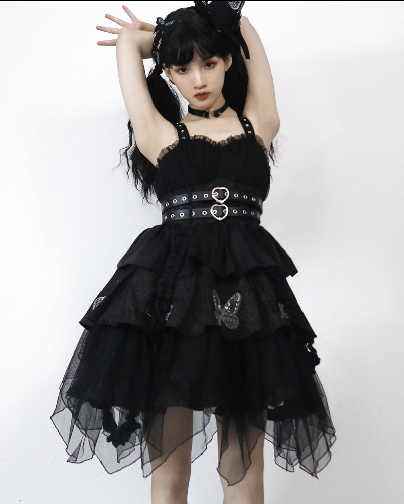 MoryHitomi -Butterfly Specimens- Gothic Lolita Dress Set