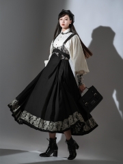 The Deserted Land Hanfu Style Qi Lolita Blouse, Skirt, Corset and Haori