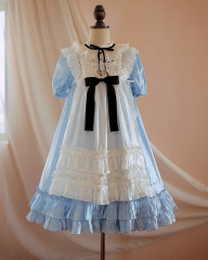 Ailisi Academy Lolita High Waist OP Dress and Apron Set