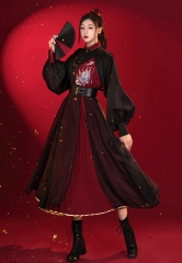 The Lady Takes Command Hanfu Style Qi Lolita Blouse, Skirt, Corset and Overskirt