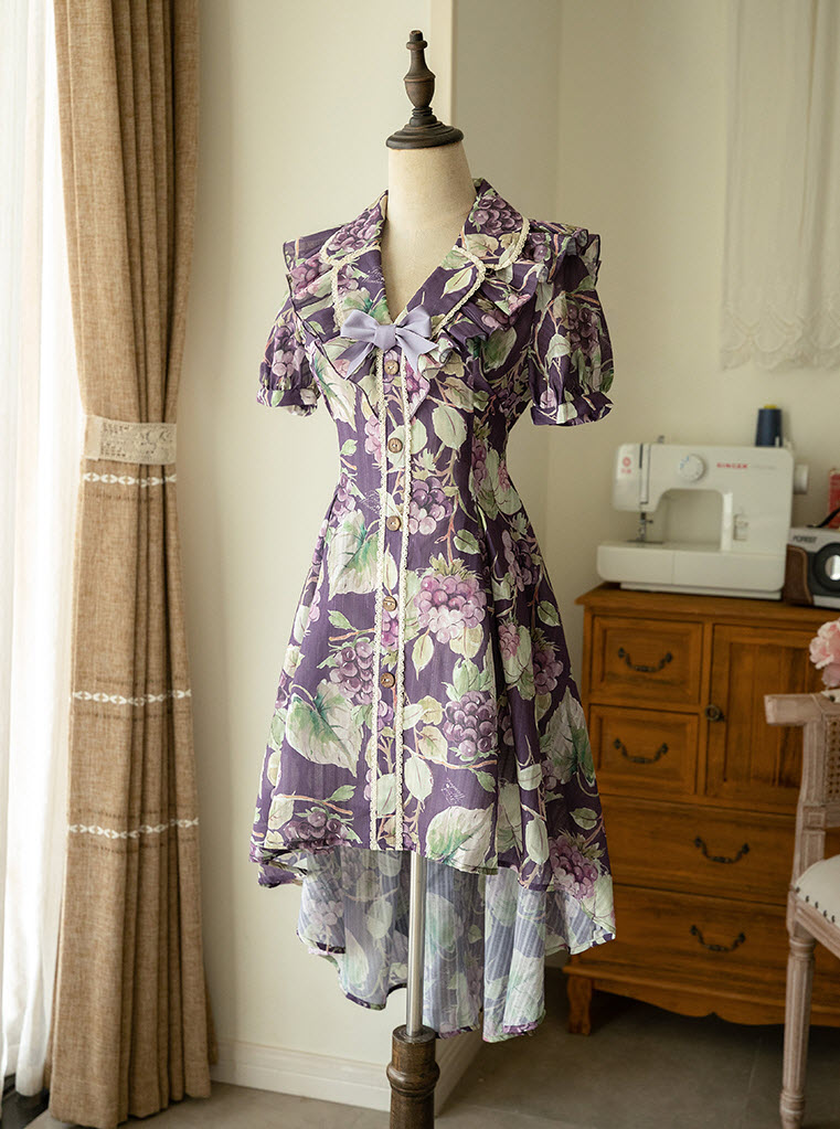 -Sweet Classic Forest Lolita Grapes- Wardrobe OP Dresses Vintage