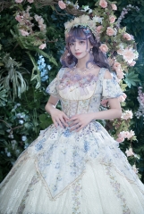 Fantastic Wind -Wistaria Wall- Vintage Classic Lolita OP Dress and Matching Corset Set