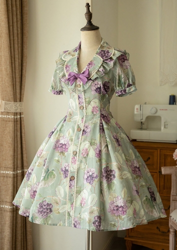 Classic Forest Dresses OP Lolita Wardrobe -Sweet Vintage Grapes-