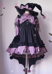 The Witch and Her Black Cat Gothic Lolita JSK, Blouse and Witch Hat