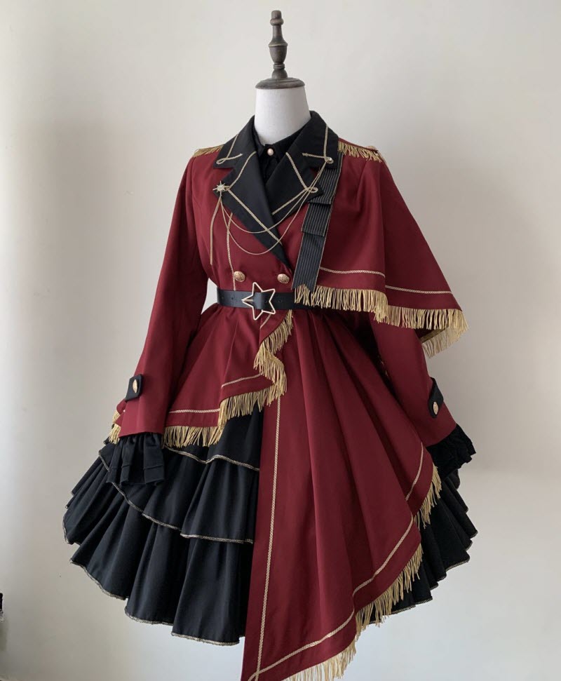 The Honored Knight Military Lolita Top Wear, Blouse and Skirt Set
