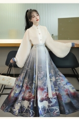 Deer Island Hanfu Style Qi Lolita Blouse, Skirt and Coat Set