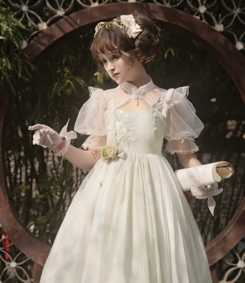 Lily Sways In The Wind Qi Lolita Top Wear and Jumper Dress Set