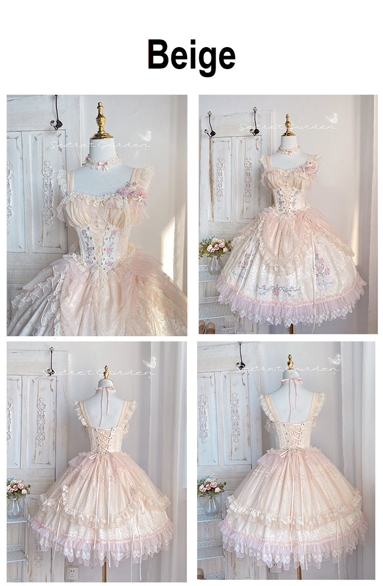 Waltz of the Rose Vintage Classic Lolita Corset Jumper Dress