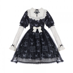 WithPuji -Nocturnal Butterfly- Gothic Lolita OP Dress