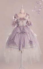 Bramble Rose -Cherry Blossoms After Winter- Lolita Jumper Dress Set