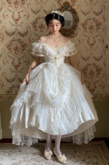 Romantic Ruffles Vintage Classic Lolita OP Dress Set